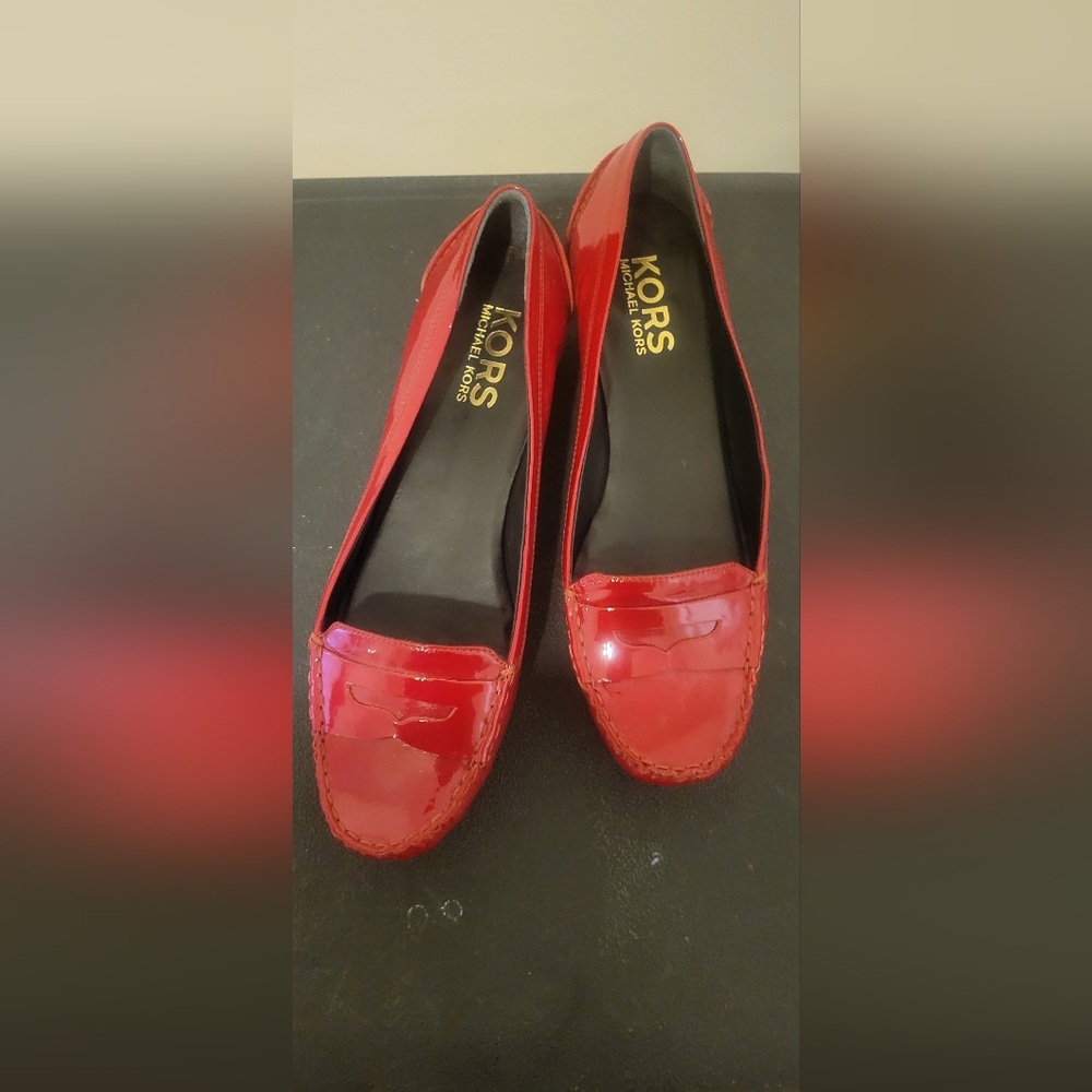 Michael Kors Red Patent Leather Flats